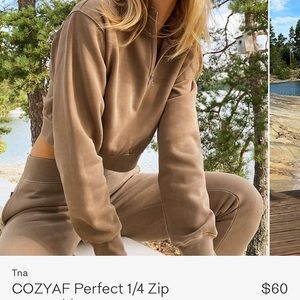 TNA COZYAF Perfect 1/4 Zip Sweatshirt